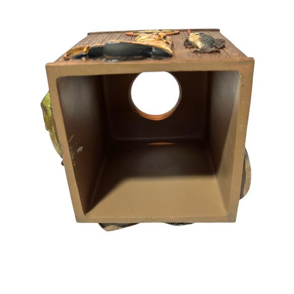 Rustic Fishing-Themed Resin Tissue Box Cover Man Cave I'd Rather Be Fishing - Picture 6 of 7